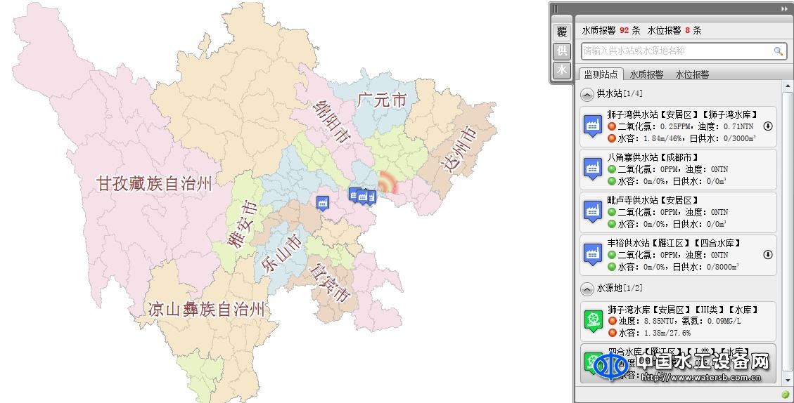 万江港利村镇供水工程预警平台软件