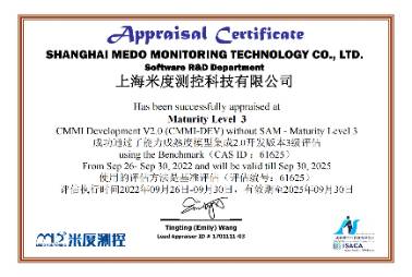 CMMI3级认证证书